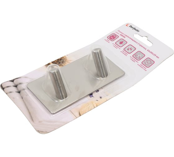 Крючок для ванной PERFECTO LINEA двойной Swan блистер 35-008001