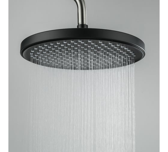 Лейка Gappo G004-26 "Тропический душ" круглая D260, черная 549533