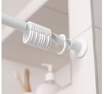 Карниз для ванной комнаты СИМАЛЕНД раздвижной 220 см, цвет белый 5187078