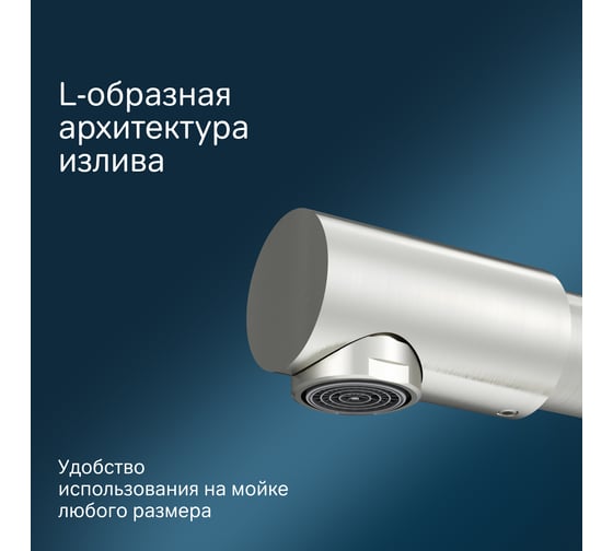 Смеситель для кухни AM.PM Like с каналом для питьевой воды, L-излив, сатин F8005711