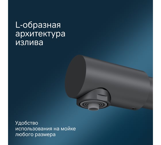 Смеситель для кухни AM.PM Like с каналом для питьевой воды, L-излив, черный матовый F8005722