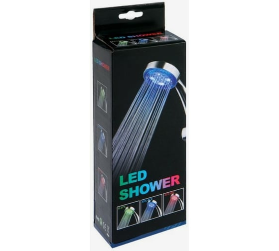 Душевая лейка Zein с LED подсветкой, 3 цвета, пластик, цвет хром Z0015 7188107
