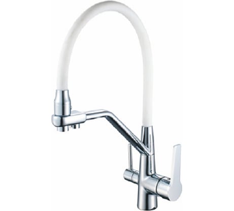 Смеситель для кухни Maxonor с подключением фильтра питьевой воды, белый/хром MN4460