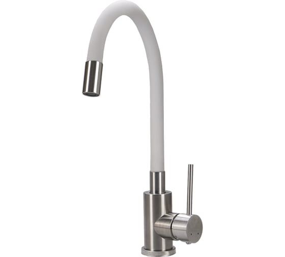Смеситель для кухни Maxonor с гибким изливом, белый/сатин MN7280-3