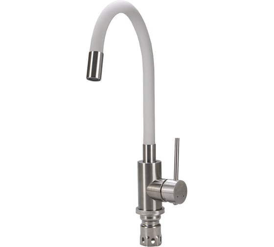 Смеситель для кухни Maxonor с гибким изливом, белый/сатин MN7280-3