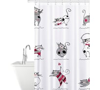 Штора для ванной Tatkraft FUNNY CATS TEXTILE 14664