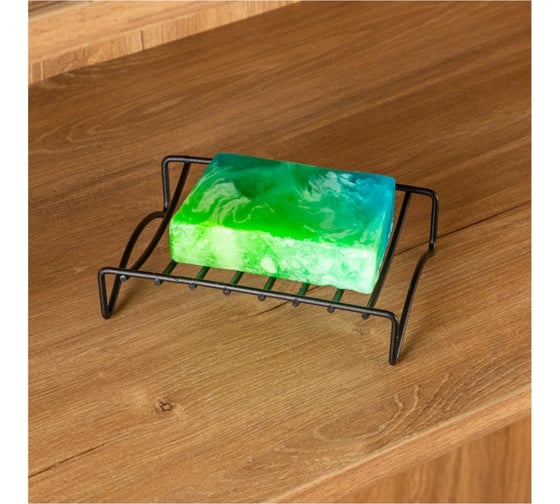 Настольная мыльница Agness 13x10x3 см., черный 768-720