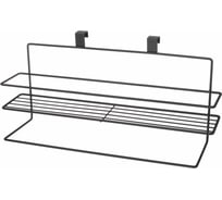 Навесной держатель для полотенца Agness с полкой 40x12x16 см., черный 768-717