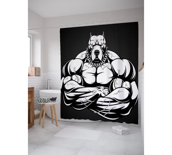 Фотоштора в ванную JOYARTY МУЛЬТИ 180x200 см sc_72559 1