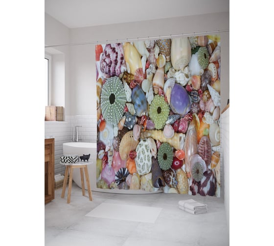 Фотоштора в ванную JOYARTY МУЛЬТИ 180x200 см sc_80517 1