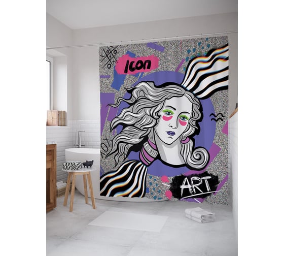 Фотоштора в ванную JOYARTY МУЛЬТИ 180x200 см sc_385298 1