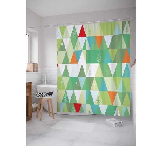 Фотоштора в ванную JOYARTY МУЛЬТИ 180x200 см sc_67454 1