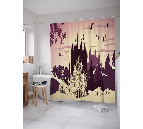 Фотоштора в ванную JOYARTY МУЛЬТИ 180x200 см sc_67809 1