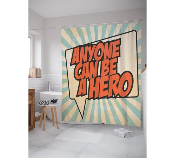 Фотоштора в ванную JOYARTY МУЛЬТИ 180x200 см sc_67142 1