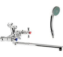 Смеситель для ванны Zein излив 30 см, кран-букса латунь 1/2", душевой набор, хром ZC2051 7603376