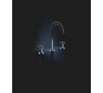 Смеситель grohe atrio new двухвентильный для раковины на 3 отверстия монтаж на бортик хром 20008003