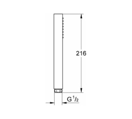 Ручной душ GROHE Euphoria Cube Stick 1 режим струи, 9.5 л/мин, металл 27888GN0