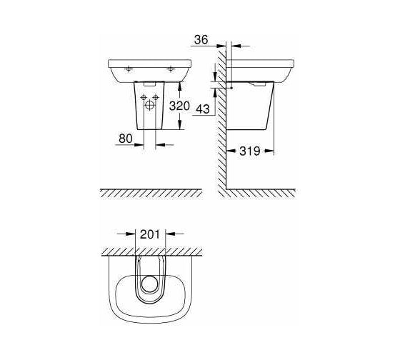 Полупьедестал GROHE Essence Ceramic 39570000