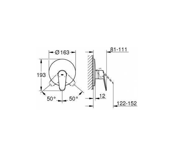 Однорычажный смеситель для душа GROHE Eurodisc Cosmopolitan 19549002