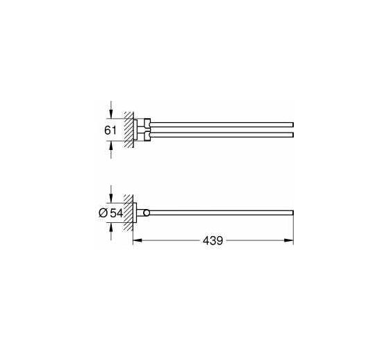 Держатель для полотенца GROHE Essentials двойной, цвет темный графит матовый 40371AL1