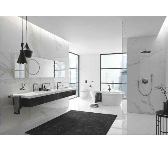 Смеситель для раковины GROHE Essence New с высоким изливом, сливной гарнитур 32628A01