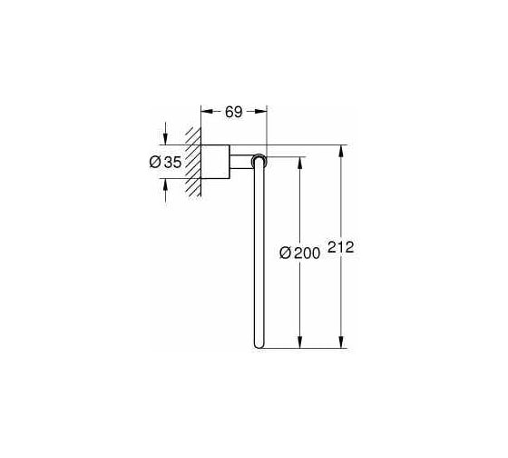 Держатель для полотенца GROHE Atrio New кольцо, темный графит матовый 40307AL3