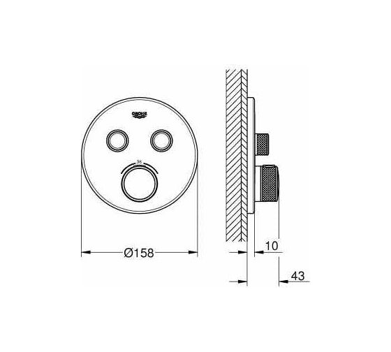 Термостат для ванны/душа GROHE Grohtherm SmartControl темный графит матовый 29119AL0