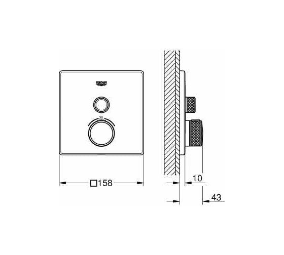 Термостат для ванны/душа GROHE Grohtherm SmartControl темный графит матовый 29123AL0