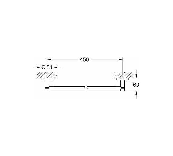 Держатель для банного полотенца GROHE Essentials 500 мм, цвет никель глянец 40688BE1