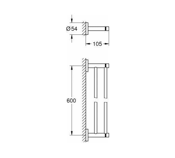 Держатель для полотенца GROHE Essentials двойной, 600 мм 40802001