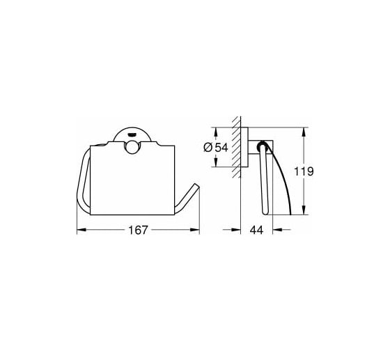 Держатель для туалетной бумаги с крышкой GROHE Essentials цвет темный графит 40367A01