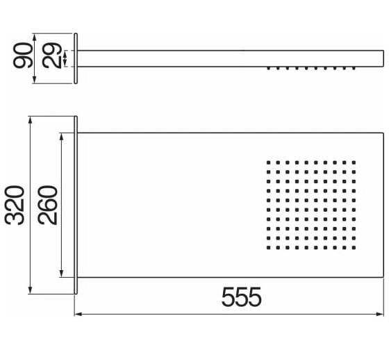 Верхний душ NOBILI AD139/126CR 55х26 см 00000051039
