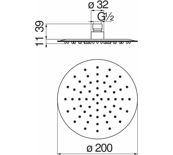 Верхний душ NOBILI AD139/119CR 20 см 00000108181