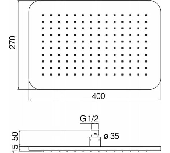 Верхний душ NOBILI AD139/133CR 400x270 мм 00000106648