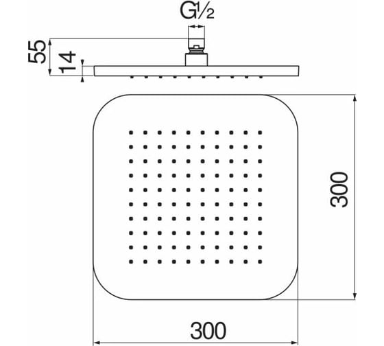 Верхний душ NOBILI AD139/129CR 300x300 мм 00000106646