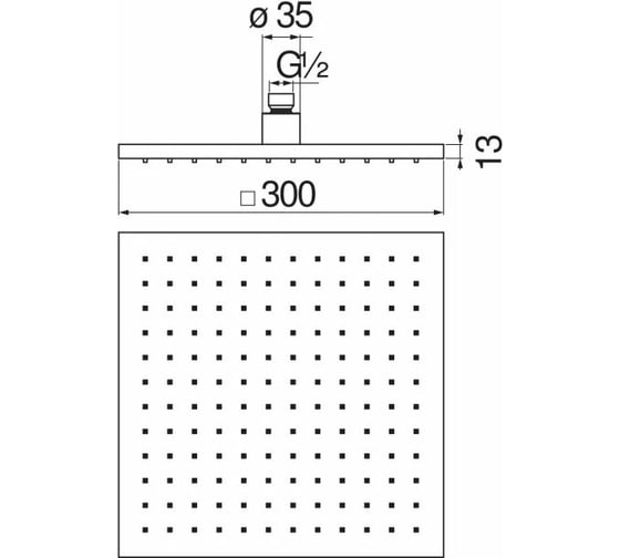 Верхний душ NOBILI AD139/64CR 30 см 00000041357