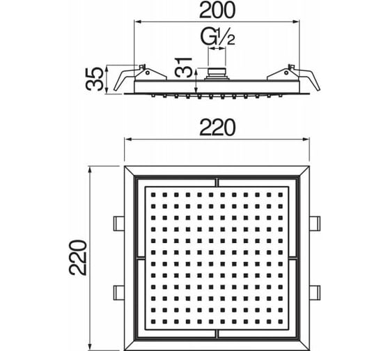 Верхний душ NOBILI AD139/34CCR 220x220 мм 00000106651