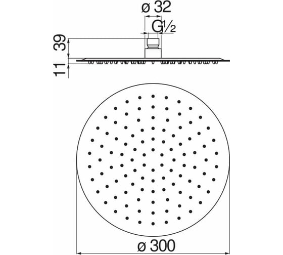 Верхний душ NOBILI AD139/120CR 30 см 00000108186
