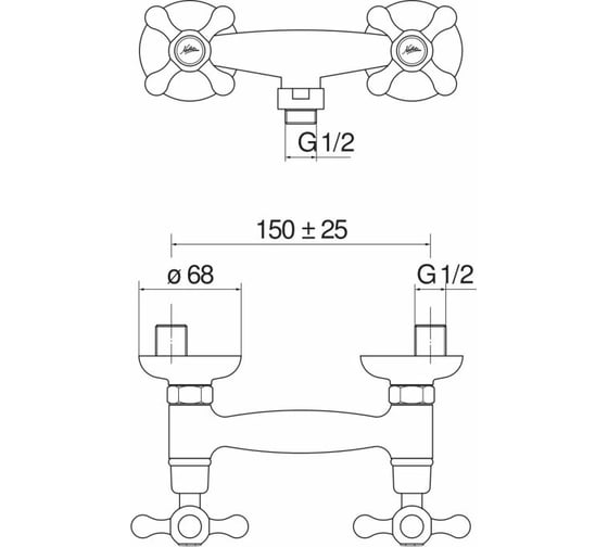 Смеситель для душа NOBILI GRAZIA GRC5003/1BR бронза 00000041400