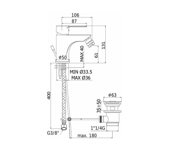 Смеситель для биде Paffoni RED135CR 00243914