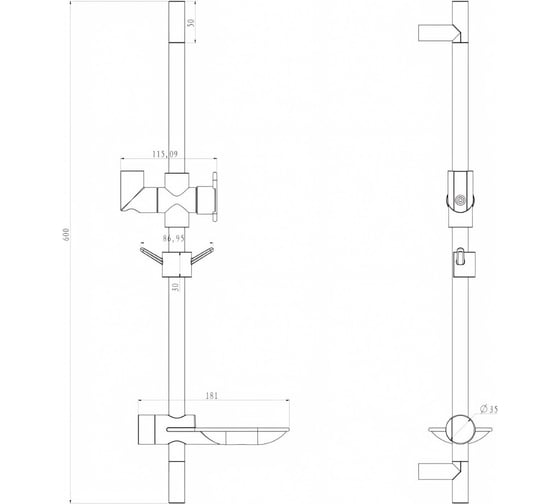 Стойка для душа с мыльницей Lemark LM8062C