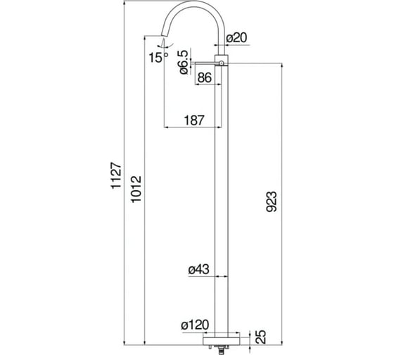 Смеситель для раковины Nobili VELIS напольный, красное золото VE125189/3RCP 00000106745