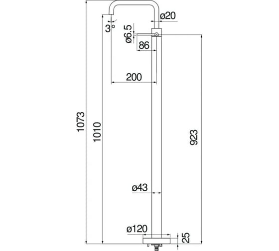 Смеситель для раковины Nobili VELIS напольный, глянцевый черный VE125188/3FLP 00000106741