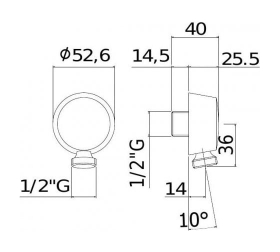 Шланговое подключение для душа 1/2" Paffoni LUSSO ZACC130CR 00241594