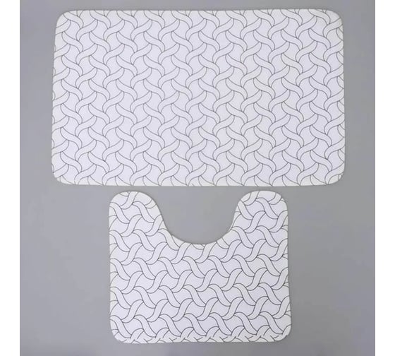 Набор ковриков для ванны и туалета Доляна Винель 40х50, 50х80 см цвет серый, 2 шт. 4585633 1