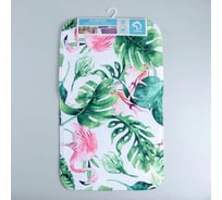 Набор ковриков для ванны и туалета Доляна Фламинго 40х43, 43х73 см, 2 шт. 2989782