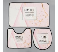 Набор ковриков для ванны и туалета Доляна Home 50х80, 45х50, 38х43 см 3 шт. 6073527