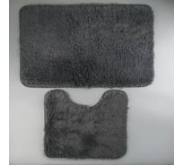 Набор ковриков для ванны и туалета Доляна Курьез 40х50, 50х80 см цвет серый, 2 шт. 4585636