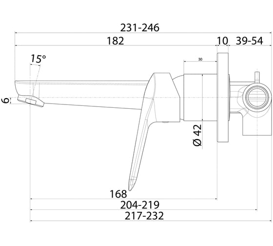 Встраиваемый смеситель для умывальника IDDIS Torr TORSB00i65