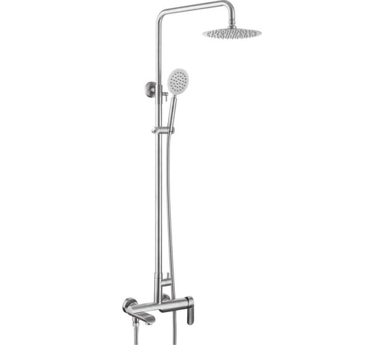 Душевая система MELANA Paola Hi-tech нерж.сталь, с тропическим душем, лейкой F610605